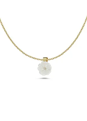Hems Jewellery Jasmine Pırlanta Taşlı Sedef 14 Ayar Altın Kadın Kolye