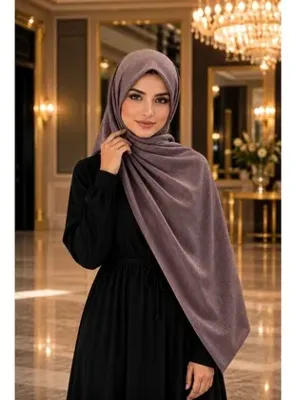 İmajButik Gül Kurusu Kristal Levidor Abiye Şal
