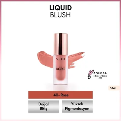 Note Cosmetics Note Liquid Blush Nemlendirici Etkili Likit Allık 40 Rose