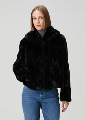 Guess New Sophy Siyah Shearling Dokulu Kaban