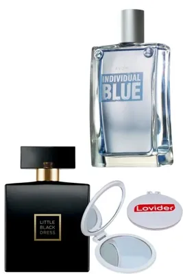 Avon Little Black Dress Kadın Parfüm EDP 50 ml + Individual Blue Erkk Parfüm EDT 100ml + Lovider Cep Ayna