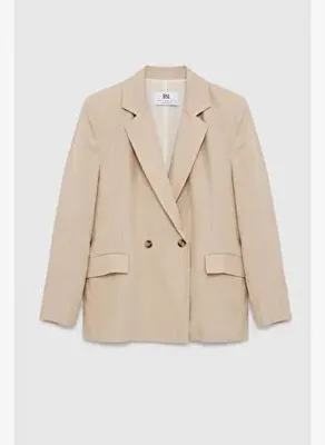 BSL %100 Keten Kruvaze Blazer Ceket