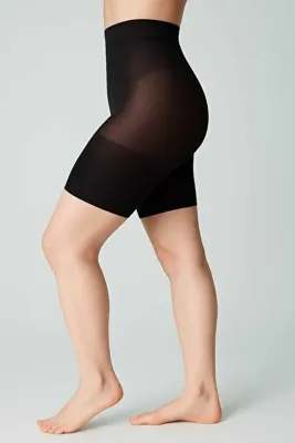 DÜVEN Siyah Short Korse Karın Düzleştiren Popo Kaldıran Ve Kaymayı Önleyen Silikonlu Shaper Short Korse