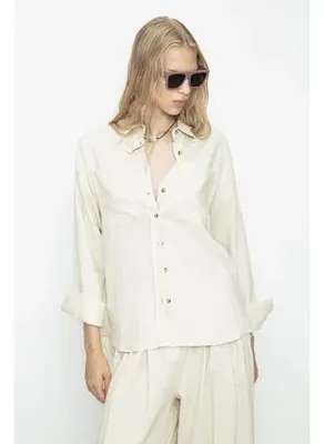 BSL Keten Karışımlı Oversize Gömlek
