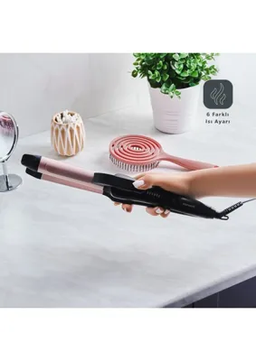 Homend Hairmony 4605H 2 In 1 Saç Düzleştirici ve Maşa 19 mm Seramik Plaka ile 6 Farklı Isı Ayarı