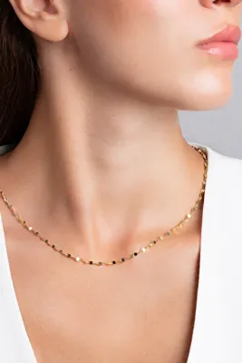 Elika Silver 925 Ayar Gümüş Aynalı İtalyan Zincir Kolye