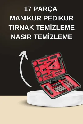Epilons Elektrikli Manikür Pedikür Seti İkili Set 17 Parça Tırnak Bakımı Nasır Temizleme Tırnak Şekillendirme