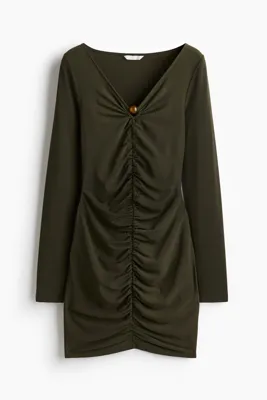 H&M Drapeli Mini Elbise