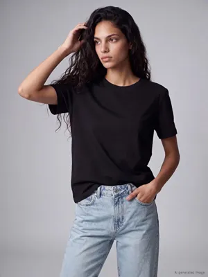 XSIDE Bisiklet Yaka %100 Pamuklu Kadın Tişört