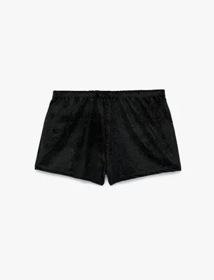 Koton Beli Lastikli Rahat Kesim Simli Kadife Şort Pijama Altı
