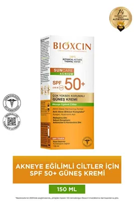 Bioxcin Sun Care Düzensiz Ciltler için Spf 50 Güneş Kremi 150 ml