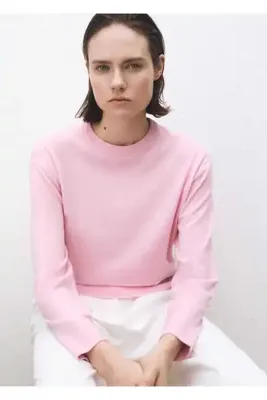 MANGO Woman Yuvarlak yaka yün karışımlı kazak