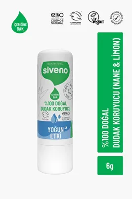 Siveno %100 Doğal Dudak Koruyucu Yoğun Etki Bitkisel Lip Balm Krem Nemlendirici Parlatıcı Onarıcı 6 gr