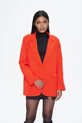 Quzu Blazer Ceket Turuncu