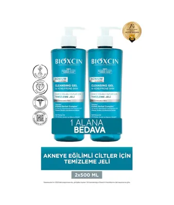 Bioxcin Acnium Sebum Dengeleyici Yüz Yıkama Jeli 2x500ml 2 ADET