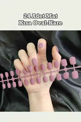 Easy Beauty 24 Adet Renkli Mat Kısa Takma Tırnak Oval-kare 1051