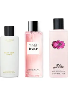 victorias secret Victoria's Secret 3'lü Vücut Spreyi Seti - Very Sexy Oasis + Tease Heartbreaker + Tease (3 x 250 Ml)