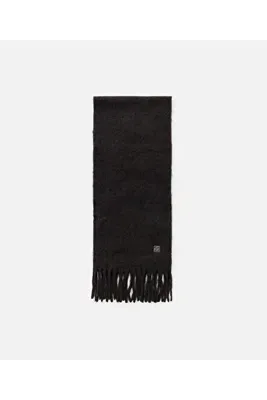 İpekyol Metal monogram tokalı püsküllü atkı