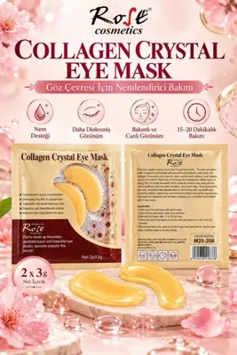 Roesıa Rose Cosmetics Rose Cosmetics Collagen Crystal Eye Mask Altın Renkli Göz Altı Maskesi 2 x 3 g