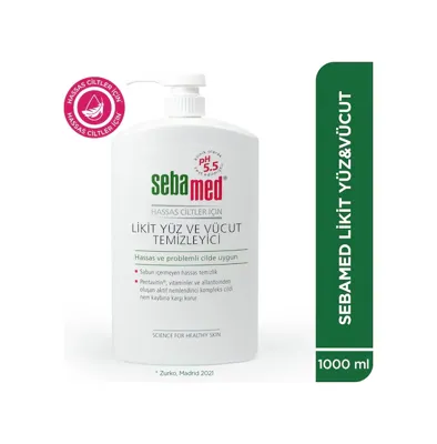 Sebamed Hassas Ciltler İçin Pentavitin İçerikli Nemlendirici Etkili Yüz ve Vücut Temizleme Jeli 1000 ML