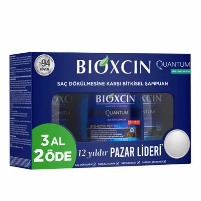 Bioxcin Quantum Yağlı Saçlar için Şampuan 3 x 300 Ml