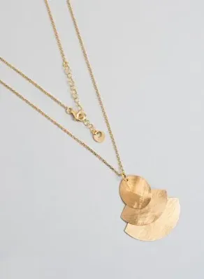 So Chic Petra Güneşi 18 Ayar Sarı Altın Kaplama 47 Cm Gümüş Tasarım Kolye