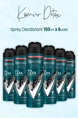 Rexona Men Kömür Erkek Sprey Deodorant 6 x 150 ML