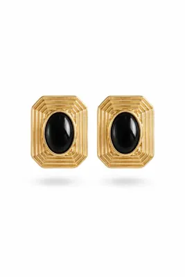 btogether. Helena Siyah Vintage Küpe Gold Renkli