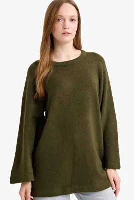 DeFacto Regular Fit Bisiklet Yaka Triko Kazak Tunik G6810AX25CW