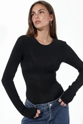 Hiccup BUSEM Slim Fit Uzun Kollu Transparan Bluz