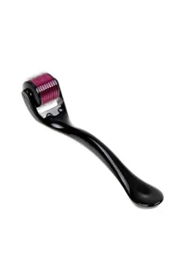 Byanes Titanyum Uçlu Dermaroller 0.5mm Siyah Roller Iğneli Masaj Aleti Saç Tarak 540 İğne