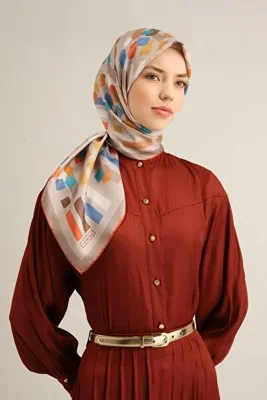 ARMİNE 2025 Yaz Sezonu %100 Twill İpek Eşarp 9341D 02