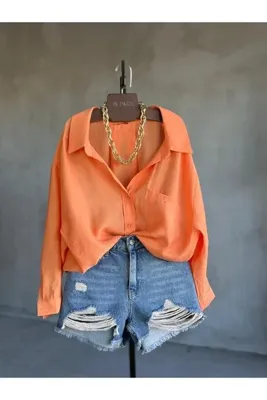 By Pakize Premium Düşük Omuzlu Oversize Gömlek