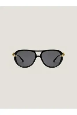 Eyemood Unisex Pilot Güneş Gözlüğü Siyah Çerçeve Füme Cam Sasha C1