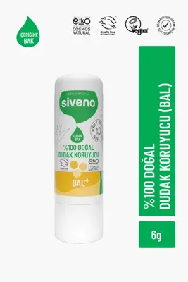 Siveno %100 Doğal Dudak Koruyucu Bal Bitkisel Lip Balm Dudak Kremi Nemlendirici Parlatıcı Onarıcı 6 gr