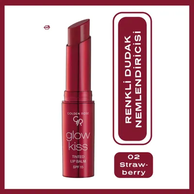 Golden Rose Glow Kiss Tinted Lip Balm Ruj 02 Strawberry