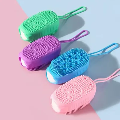 Buffer ® Peeling Etkili Süngerli Silikon Banyo Lifi – Asma Kancalı Duş Kesesi