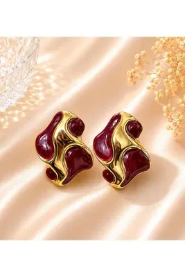 AURELIA Aura Küpe Bordo