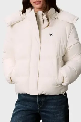 Calvin Klein Suya Dayanıklı Çıkarılabilir Kapüşonlu Şişme Mont LV047H504GYAS Kadın MONT LV047H504G Y
