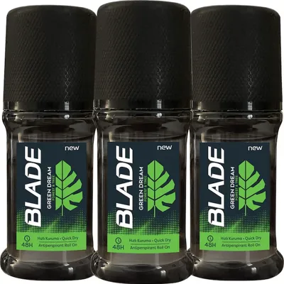 Blade Green Dream 3x50 Ml Erkek Roll On Hızlı Kuruma Özelliği ile Leke Bırakmaz