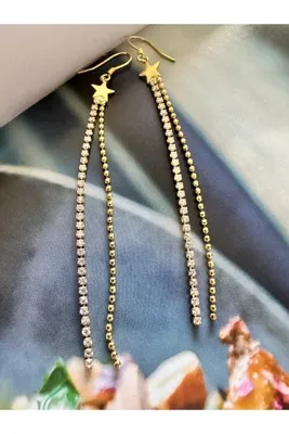 Lavena Design Star Taşlı Gümüş Küpe
