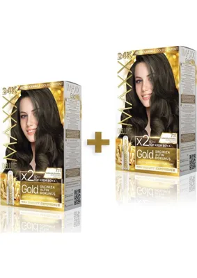 MAXX DELUXE 2'li Golden Beauty Set Saç Boyası 7.11 Yoğun Küllü Kumral