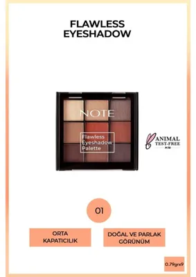 Note Cosmetics Flawless Eyeshadow Mat Ve Işıltılı Toz Göz Far Paleti - 01 Canlı Renkler