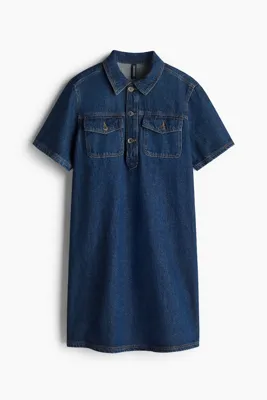 H&M Kısa Kollu Kot Elbise
