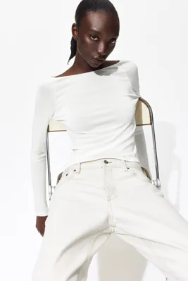 H&M Kayık Yakalı İnce Triko Üst