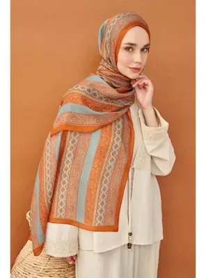 Silk Home Riva Şal Tencel Ethnic Way Turuncu