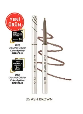 CLIO Suya Dayanıklı, İnce Uçlu Göz Kalemi CLIO Sharp So Simple Waterproof Pencil Liner (005 Ash Brown)