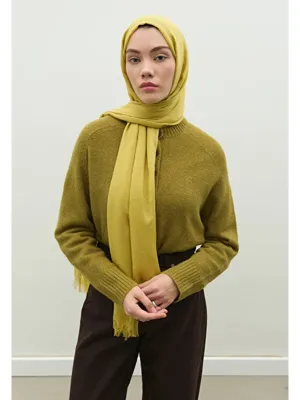 Fresh Scarfs Kaşmir Dokulu Şal Tatlı Sarı