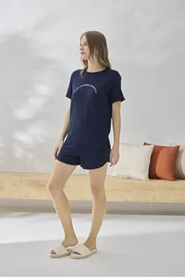 Sevim 14639 Baskılı Şort Takım