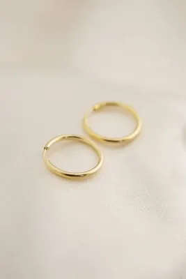 Elika Silver Kadın Altın Kaplama Halka Gümüş Küpe  925 Ayar